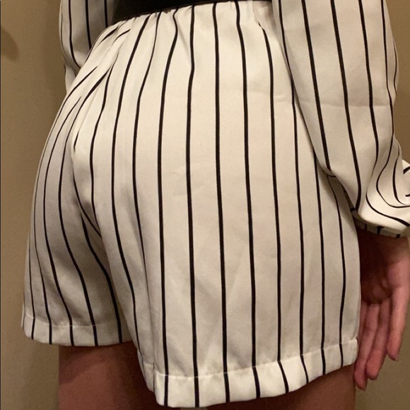 Black and white striped romper - Picture 3 of 4